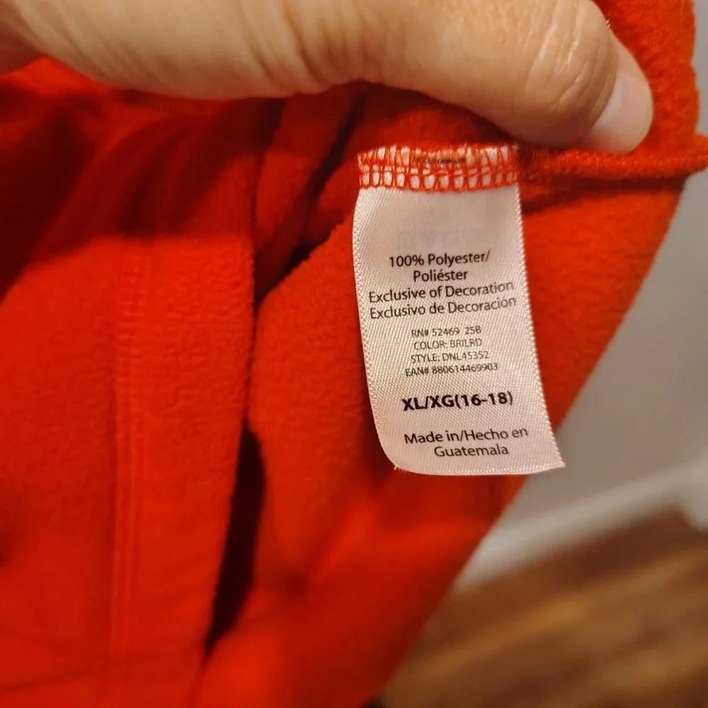 Danskin Now Women's Red Fleece Hoodie Size XL Polyester Full Zipper - Picture 7 of 11